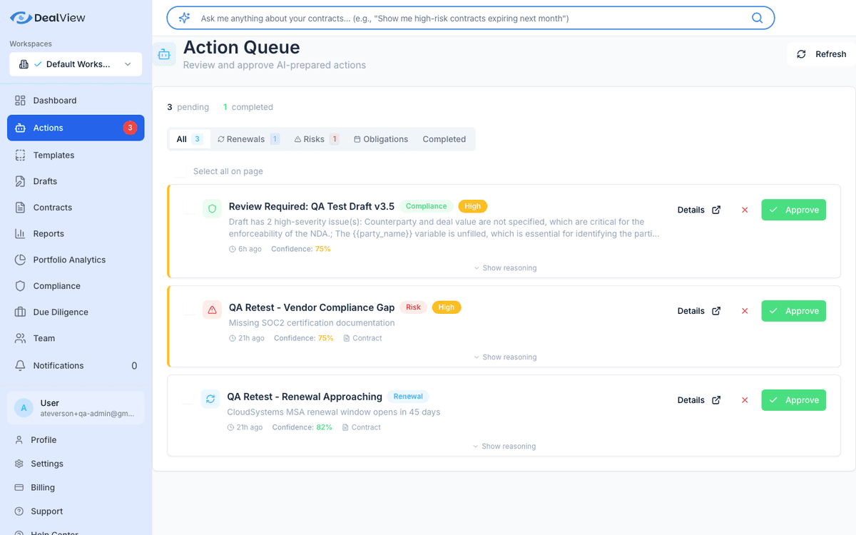 AI agents monitoring contracts and surfacing actions